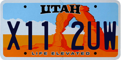 UT license plate X112UW