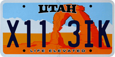 UT license plate X113IK