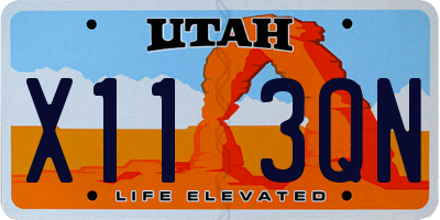 UT license plate X113QN