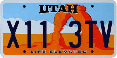 UT license plate X113TV