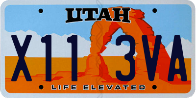 UT license plate X113VA