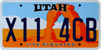 UT license plate X114CB
