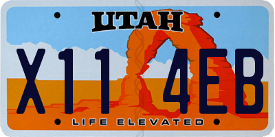 UT license plate X114EB