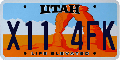 UT license plate X114FK