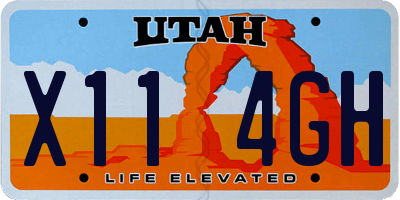 UT license plate X114GH