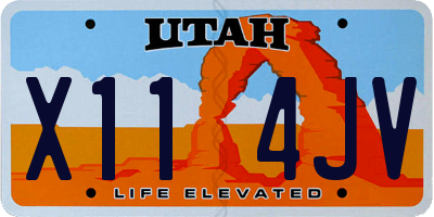 UT license plate X114JV