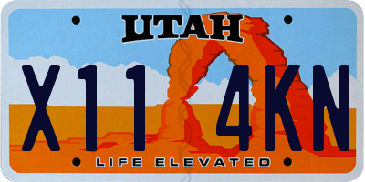 UT license plate X114KN