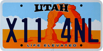 UT license plate X114NL