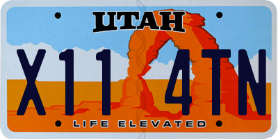UT license plate X114TN