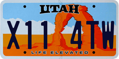 UT license plate X114TW