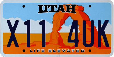 UT license plate X114UK
