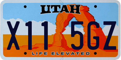 UT license plate X115GZ