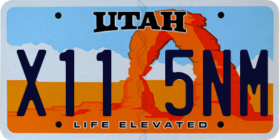 UT license plate X115NM