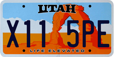 UT license plate X115PE