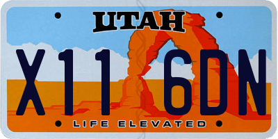 UT license plate X116DN