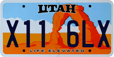 UT license plate X116LX