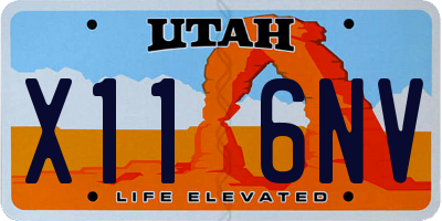 UT license plate X116NV