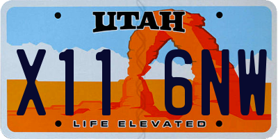 UT license plate X116NW