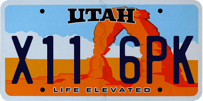 UT license plate X116PK