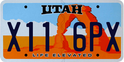UT license plate X116PX