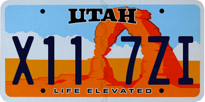 UT license plate X117ZI