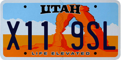 UT license plate X119SL