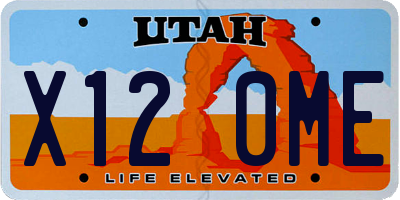 UT license plate X120ME