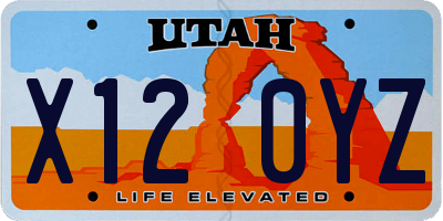 UT license plate X120YZ