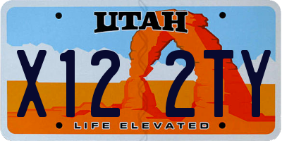 UT license plate X122TY