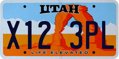 UT license plate X123PL