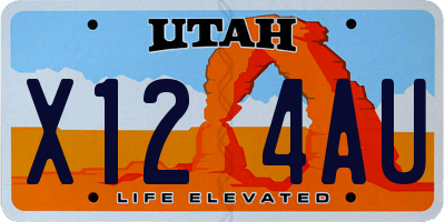UT license plate X124AU