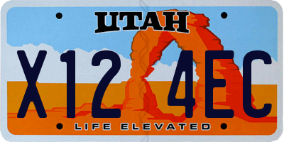 UT license plate X124EC