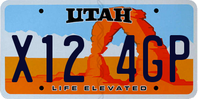 UT license plate X124GP
