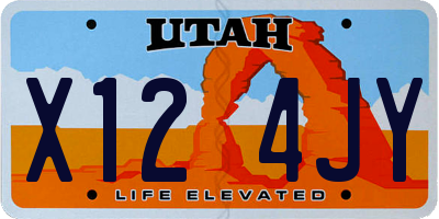 UT license plate X124JY