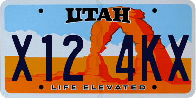 UT license plate X124KX