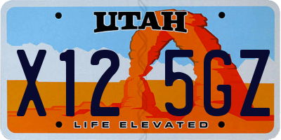 UT license plate X125GZ