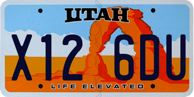 UT license plate X126DU