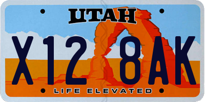 UT license plate X128AK