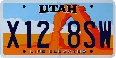 UT license plate X128SW