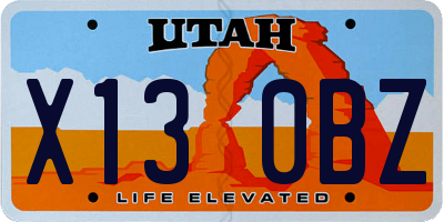UT license plate X130BZ