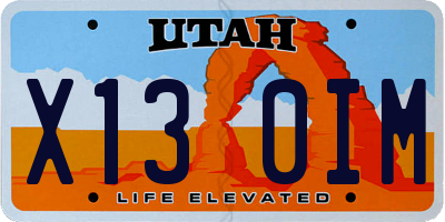 UT license plate X130IM