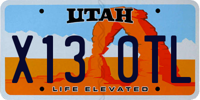 UT license plate X130TL
