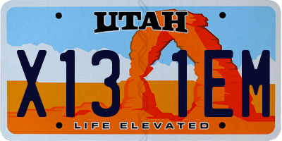 UT license plate X131EM
