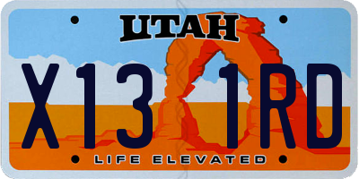 UT license plate X131RD