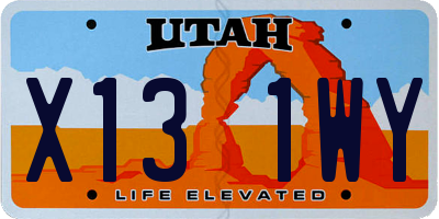 UT license plate X131WY