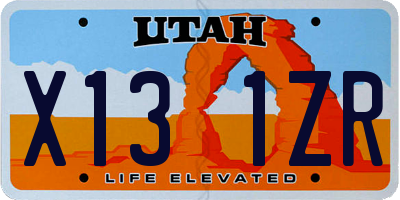 UT license plate X131ZR