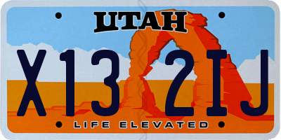 UT license plate X132IJ