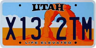 UT license plate X132TM
