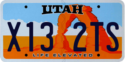 UT license plate X132TS