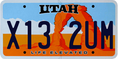 UT license plate X132UM